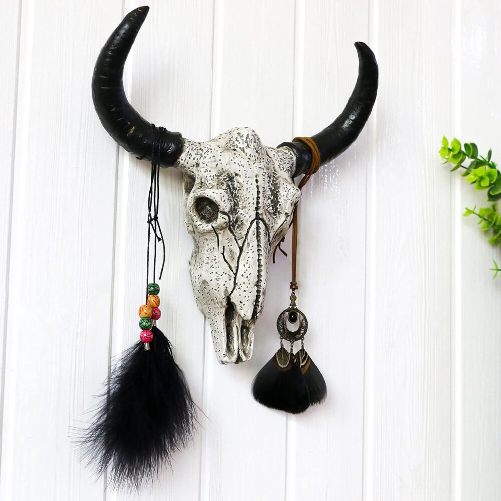 Western bull skull wall decoration